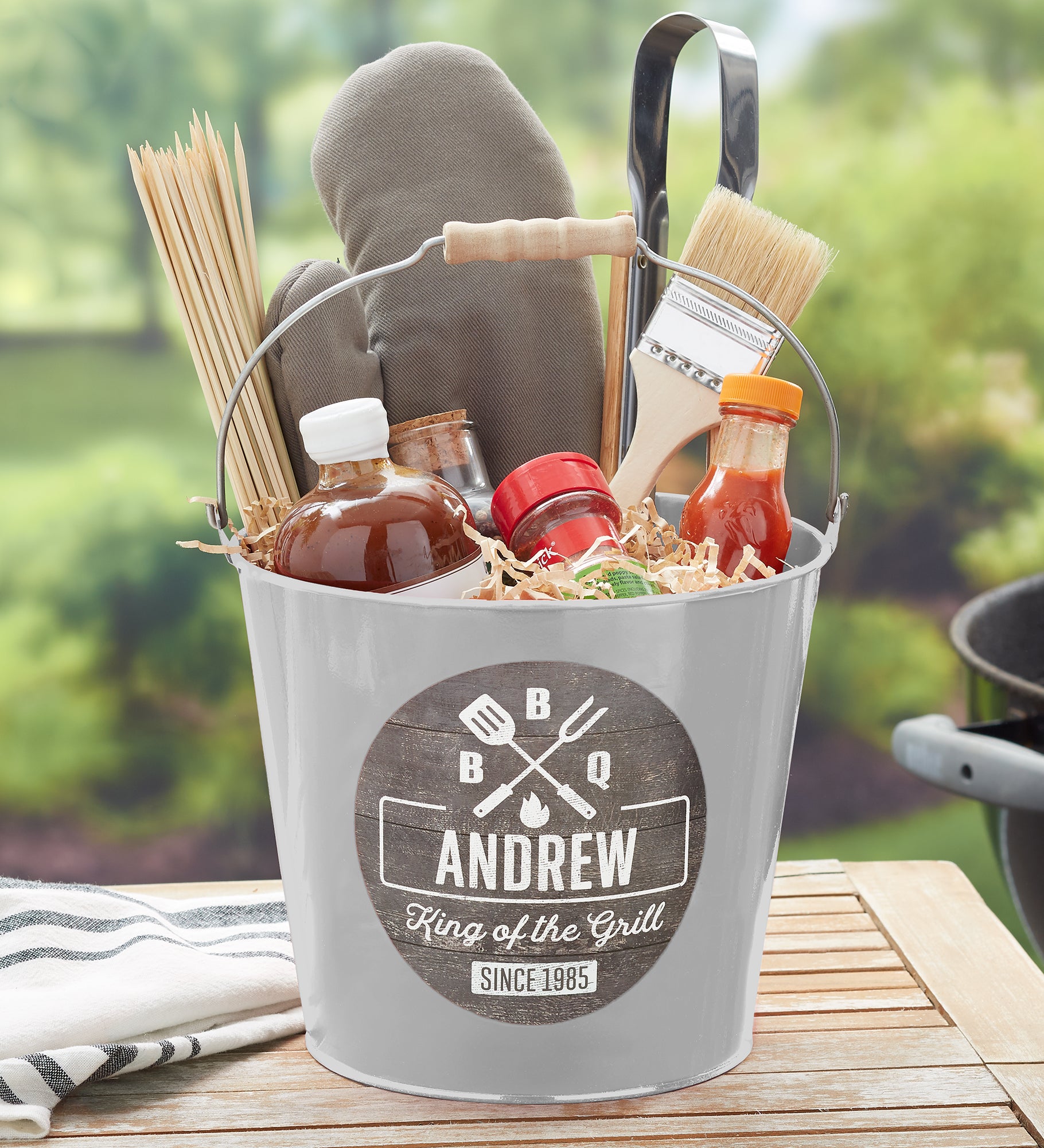 BBQ Time Personalized Metal Bucket
